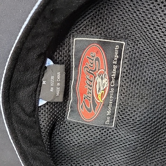 Thrill Ride Motorcycle Biker Jacket Light Blue Mesh Padded Size Medium - Picture 10 of 16